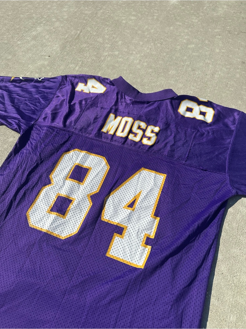 STARTER Purple White Randy Moss #84 Minnesota Vikings Jersey - Picture 7 of 7